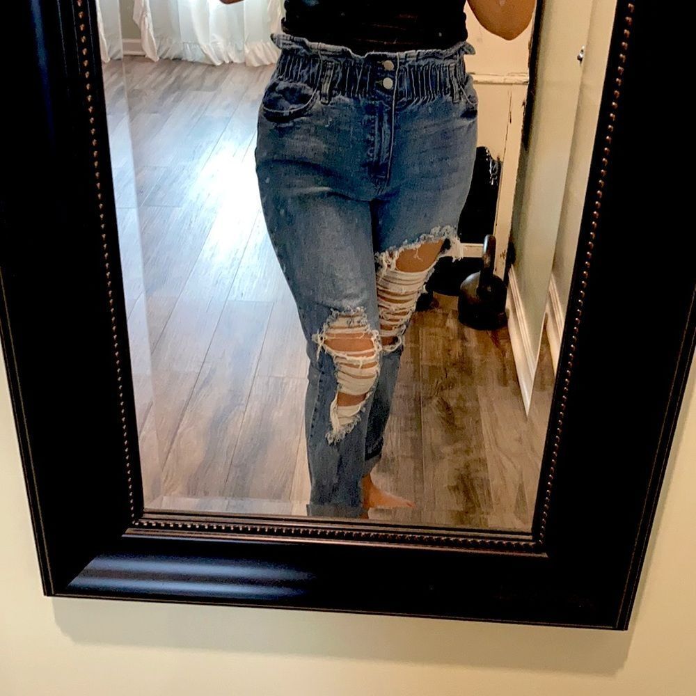 Junior high rise straight Jean